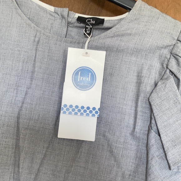 Clu blouse with ruffle sleeves 100% cotton top size M - Picture 9 of 16